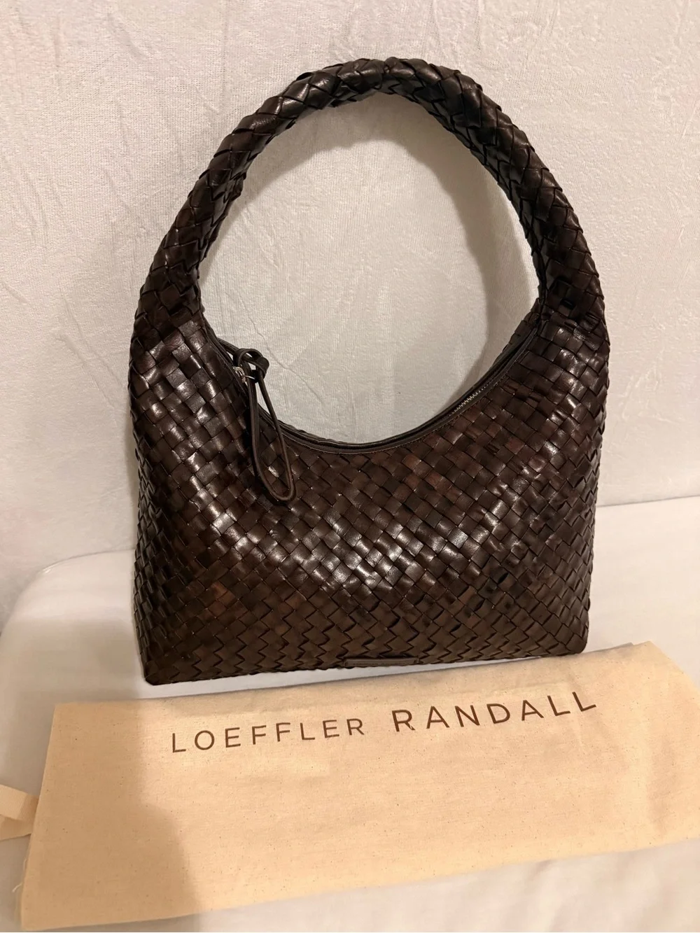 Loeffler Randall Willow Woven Leather Hobo Bag in Dark Brown - Picture 7 of 10